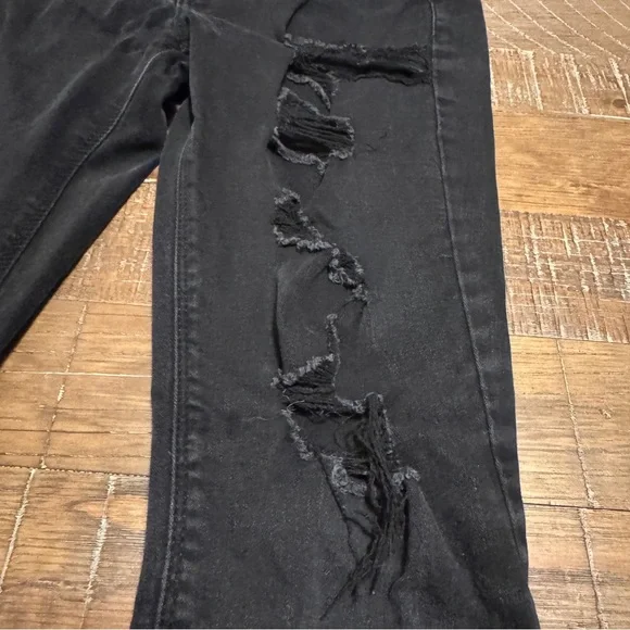 Mudd Women’s Size 9 Low Rise Skinny Black Distressed Jeans FX Stretch - Picture 14 of 14